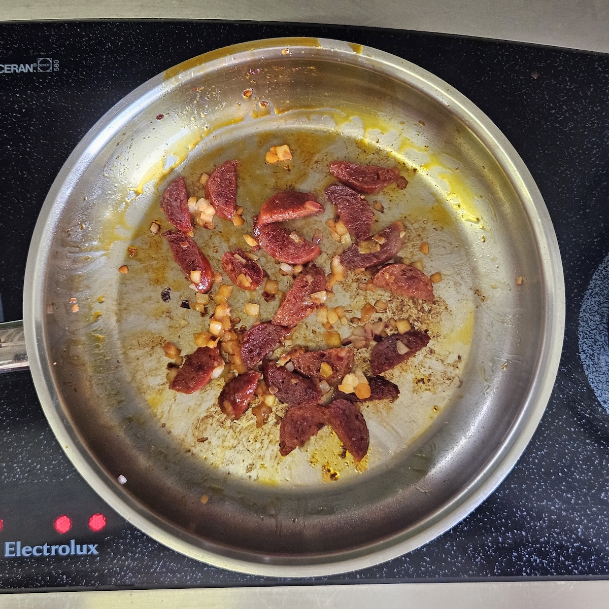 Step 4 of Chorizo and Lentil Rice with Roasted Red Pepper