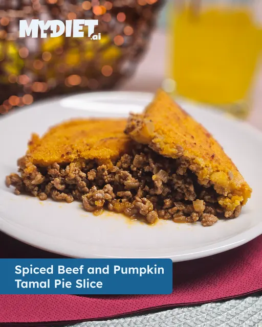 Spiced Beef and Pumpkin Tamal Pie Slice