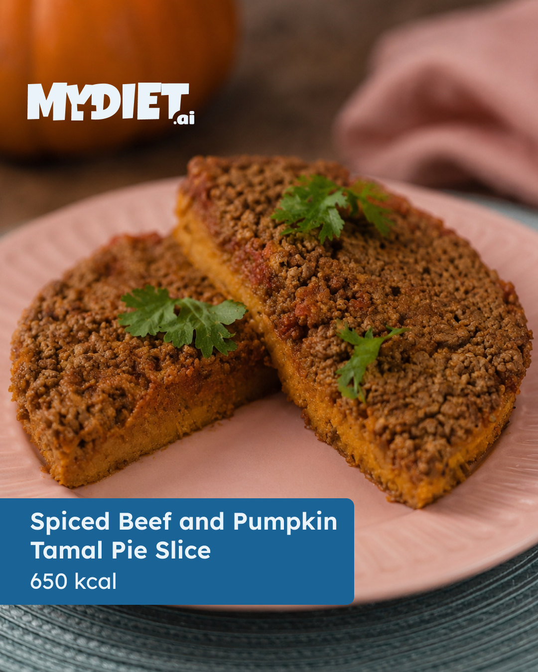 Spiced Beef and Pumpkin Tamal Pie Slice