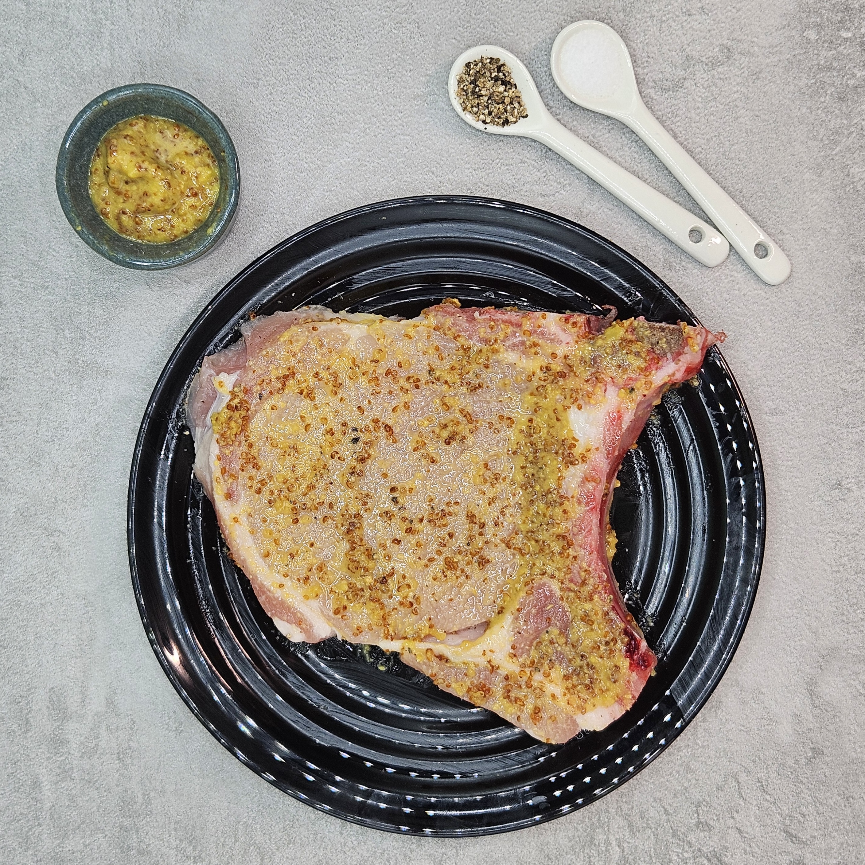 Step 1 of Mustard Pork Chops with Braised Cabbage and Apple