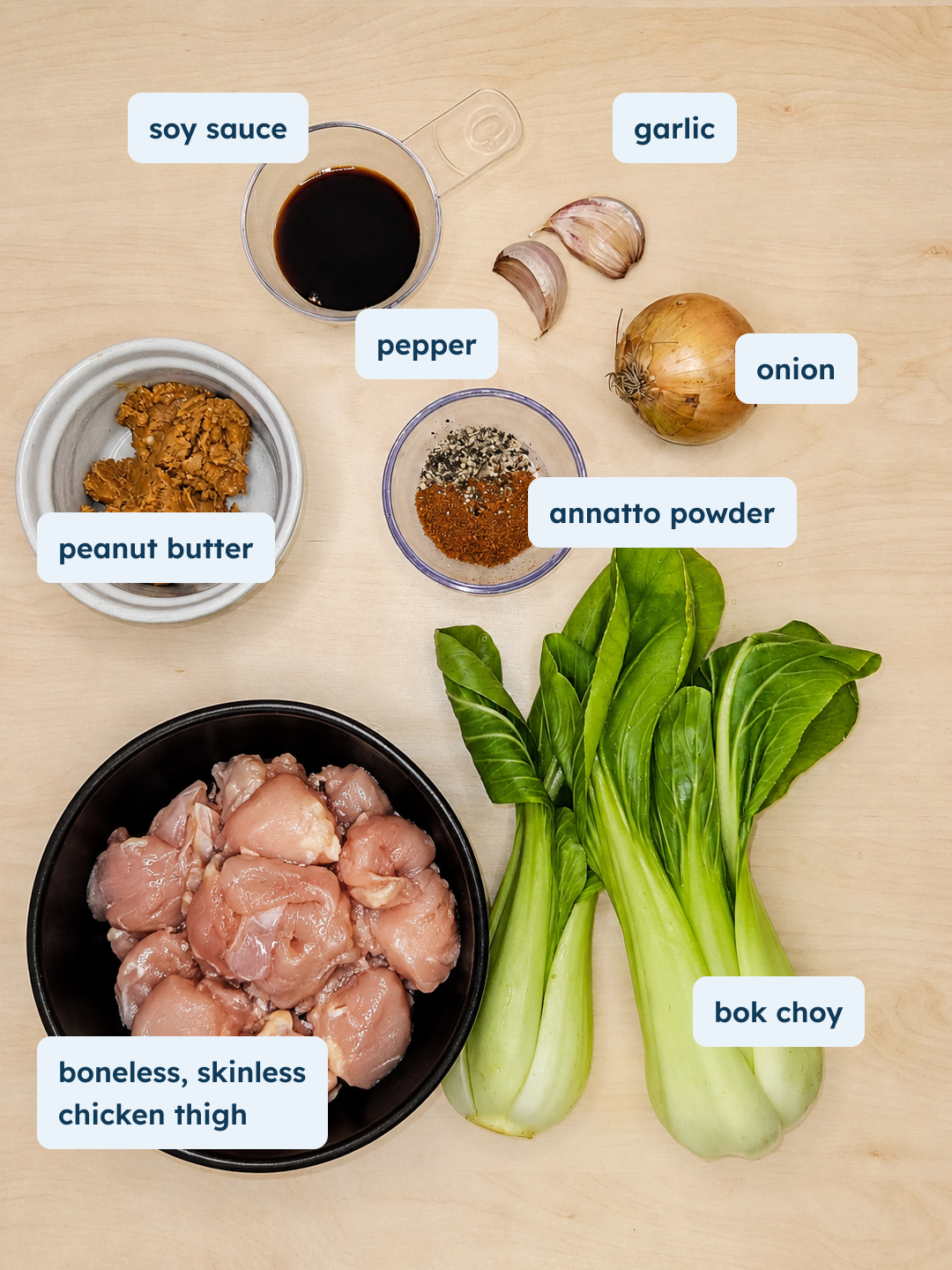 Chicken Peanut Stew with Bok Choy, alternate view