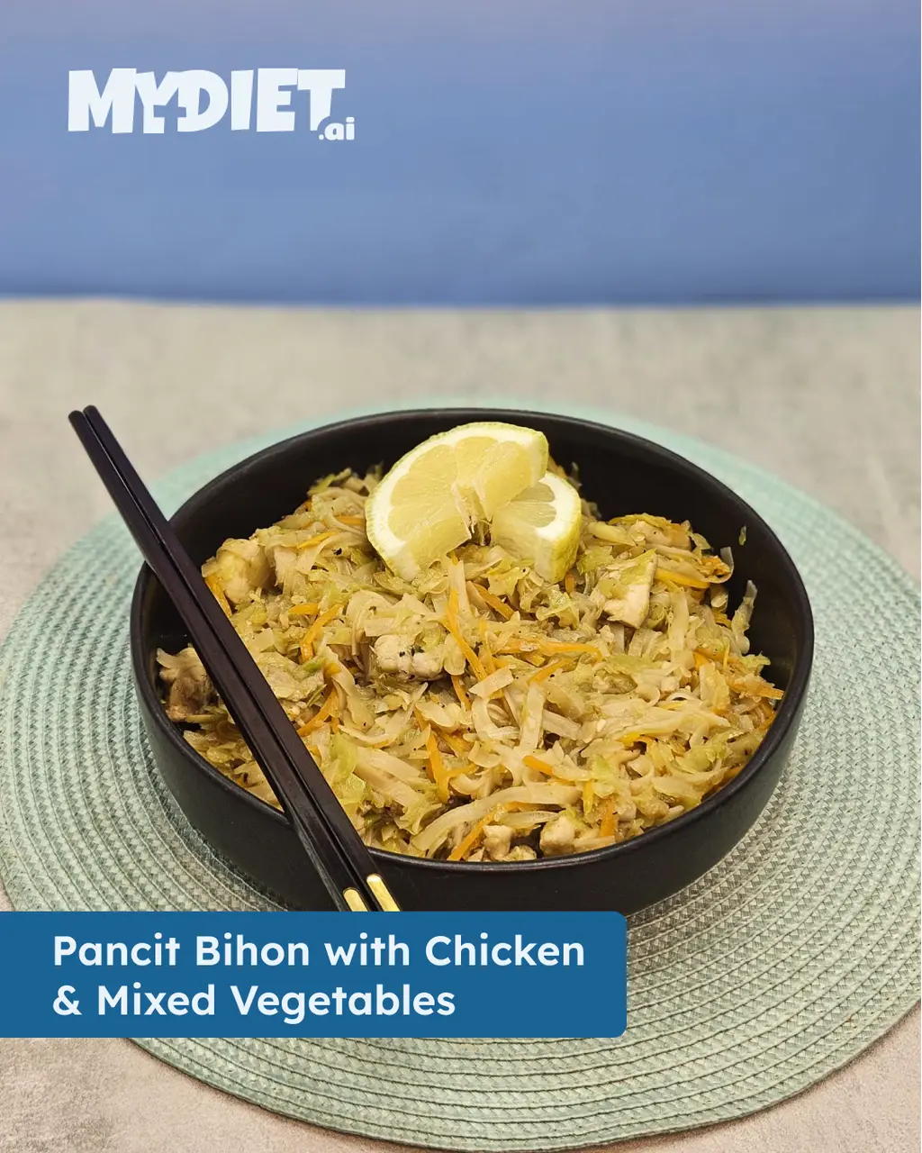 Pancit Bihon with Chicken and Mixed Vegetables