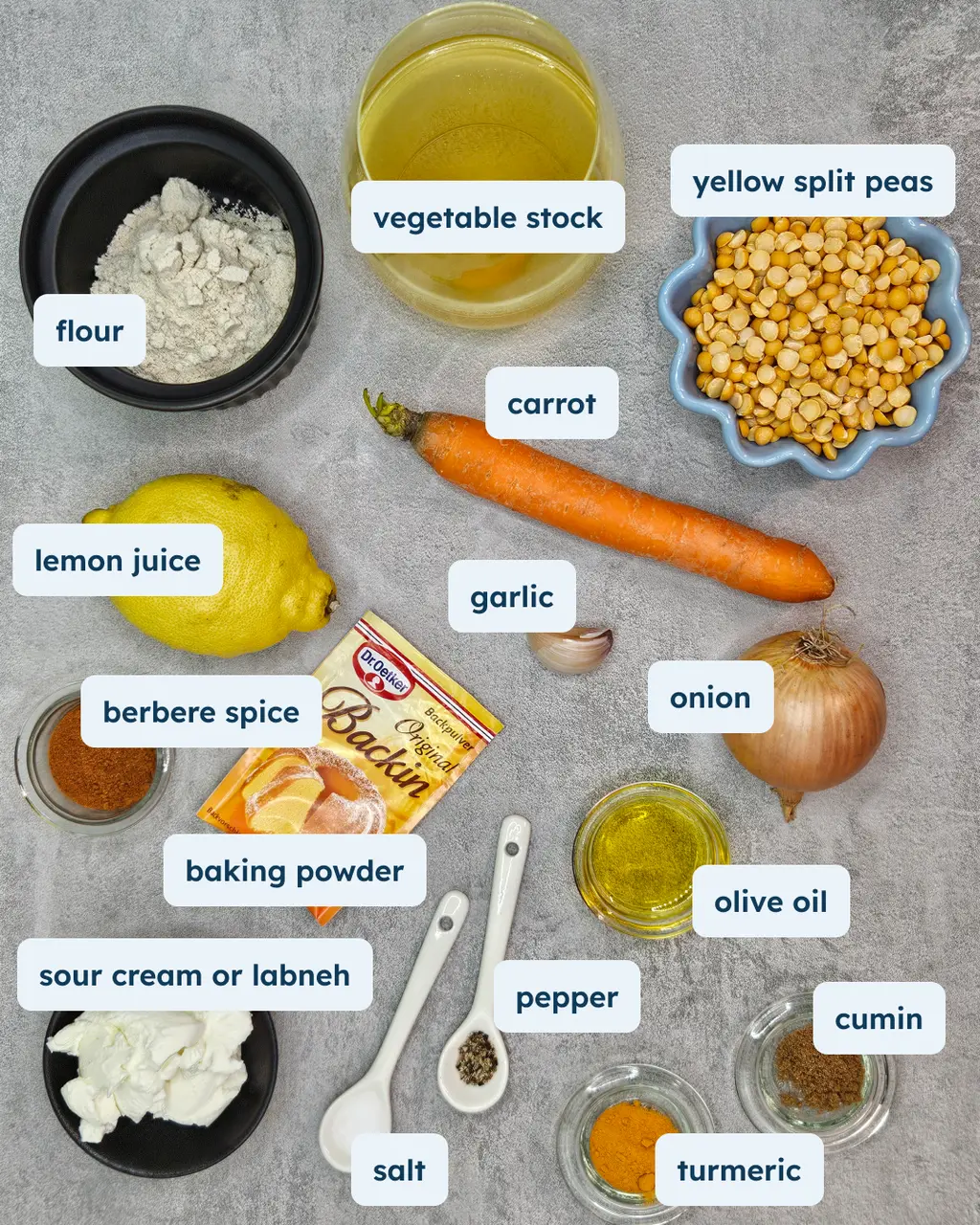 Creamy Yellow Split Pea Soup with Flatbread, alternate view