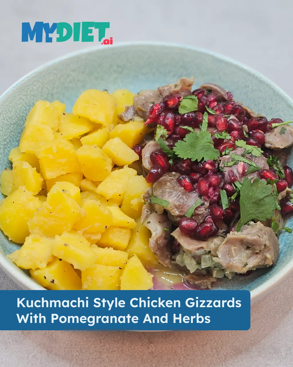 Kuchmachi Style Chicken Gizzards With Pomegranate And Herbs