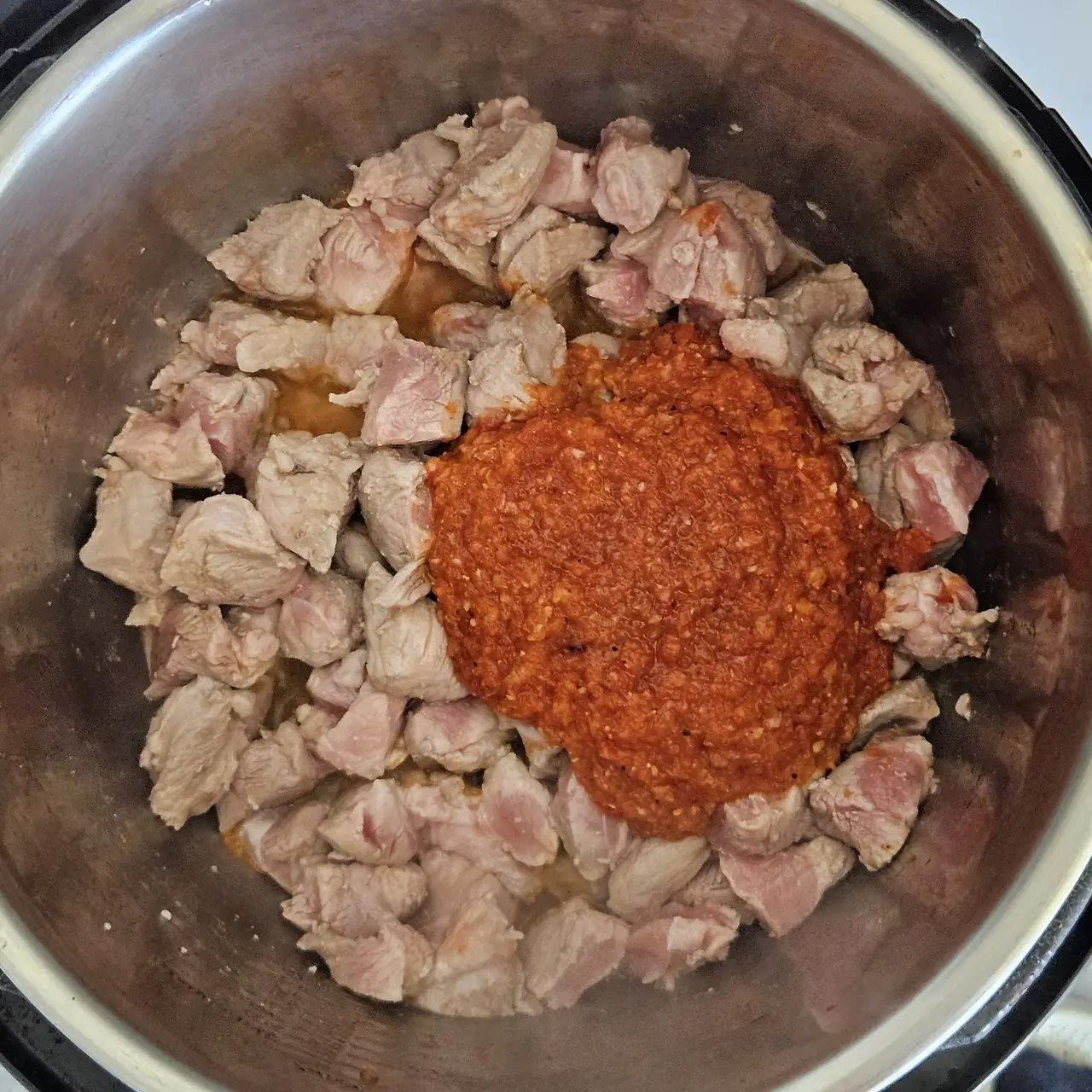 Step 4 of Traditional Hungarian Pork Stew with Noodles