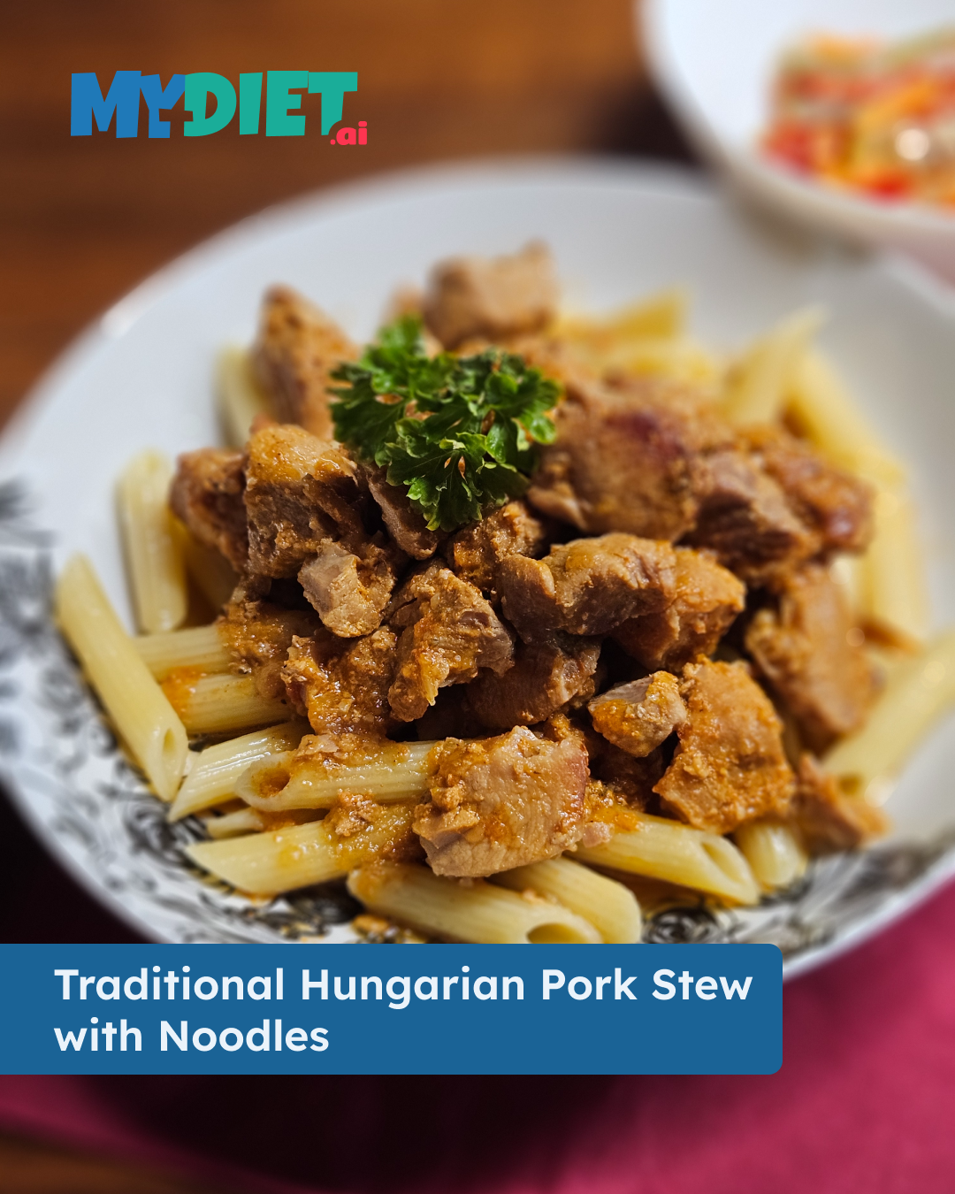 Traditional Hungarian Pork Stew with Noodles