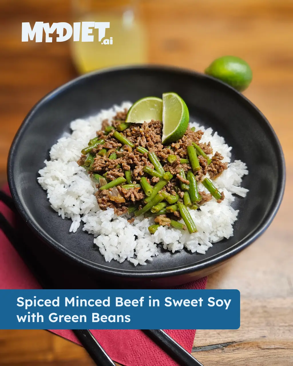 Spiced Minced Beef in Sweet Soy with Green Beans