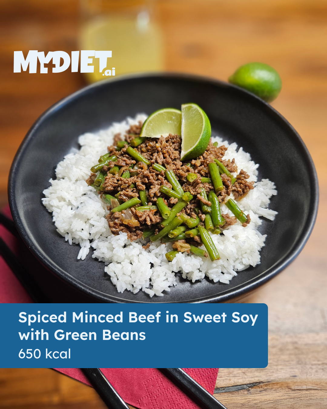 Spiced Minced Beef in Sweet Soy with Green Beans