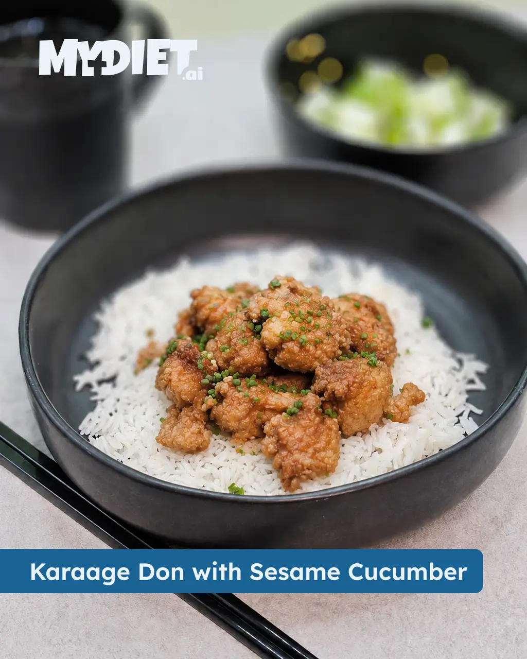 Karaage Don with Sesame Cucumber