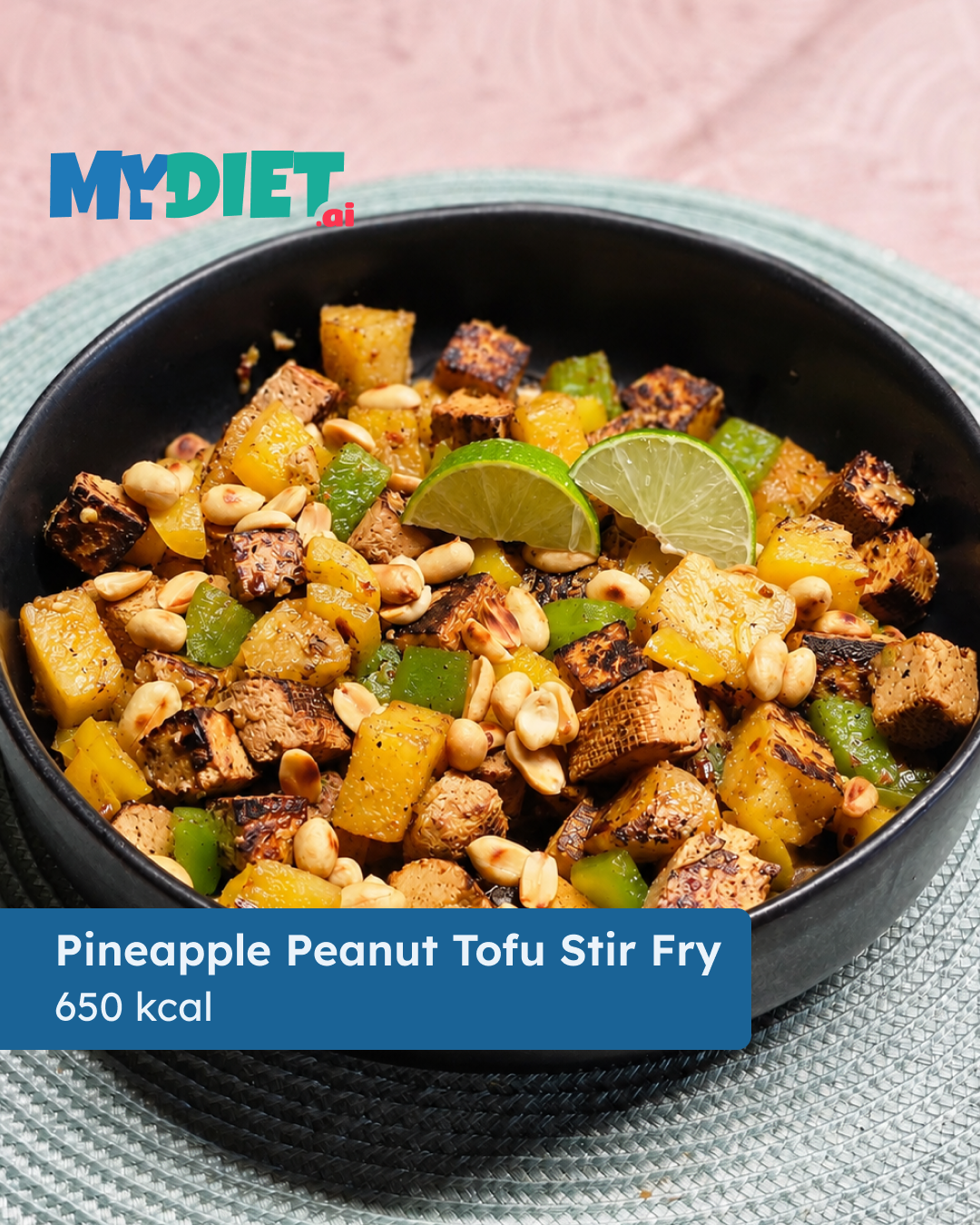 Pineapple Peanut Tofu Stir Fry