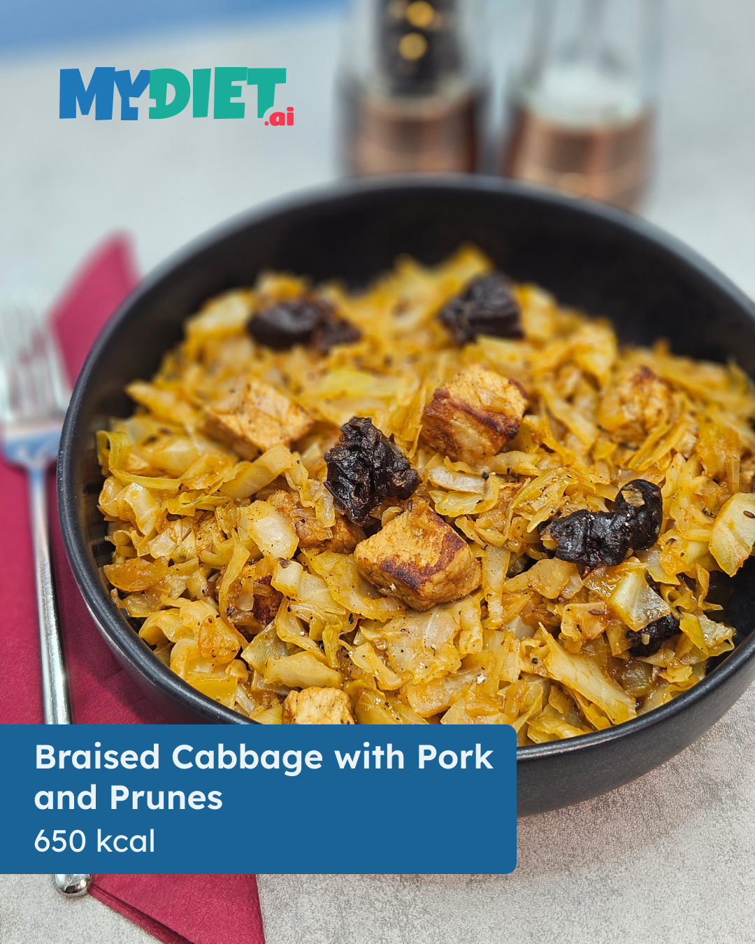 Braised Cabbage with Pork and Prunes