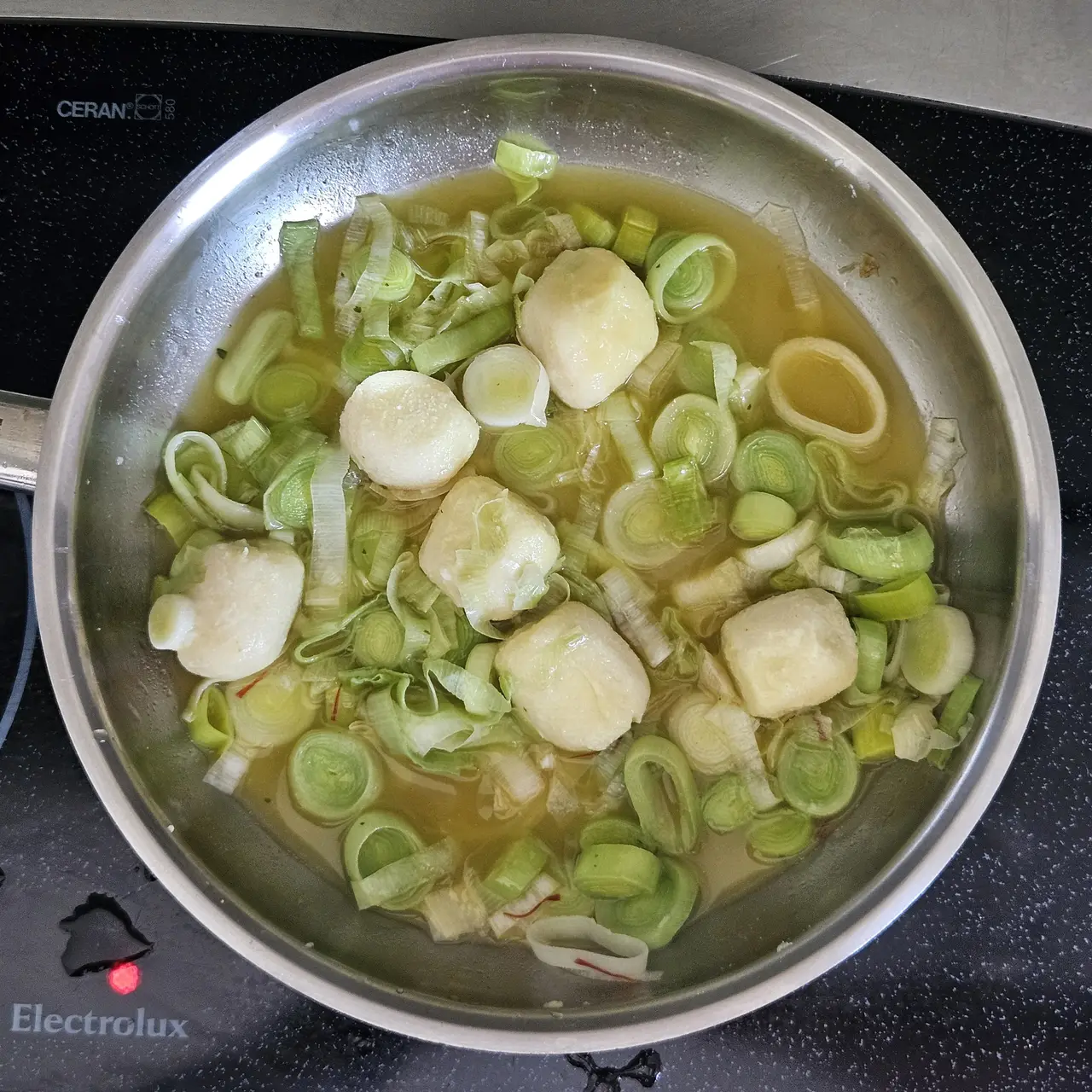 Step 3 of Saffron Potato Gnocchi with Alpine Cheese and Leeks