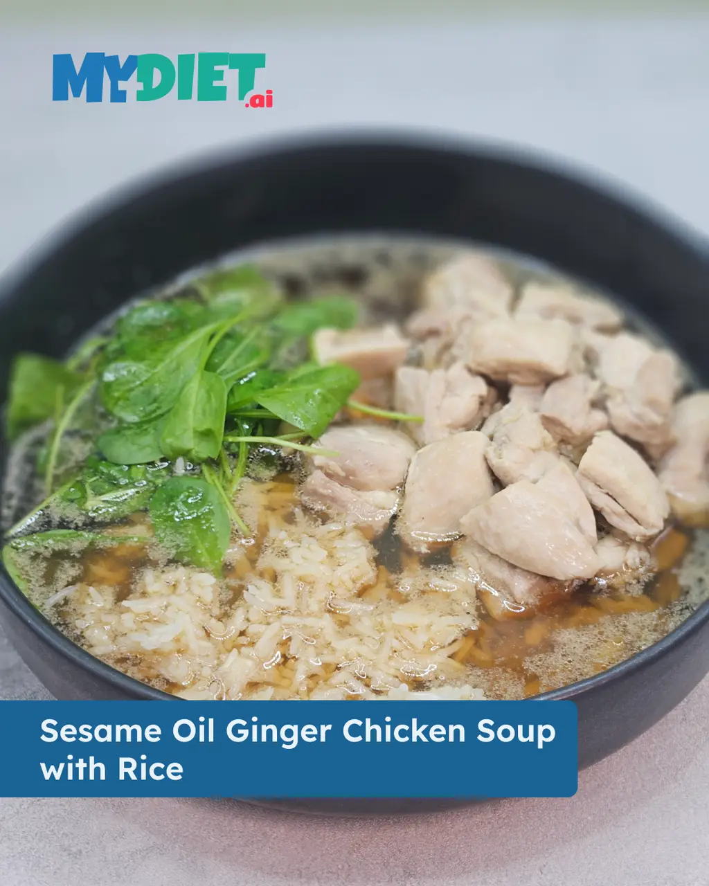 Sesame Oil Ginger Chicken Soup with Rice